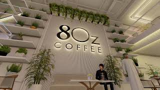 8OZ Coffee Cafe Interior Design | Modern  Cafe Animation (SketchUp + Lumion)