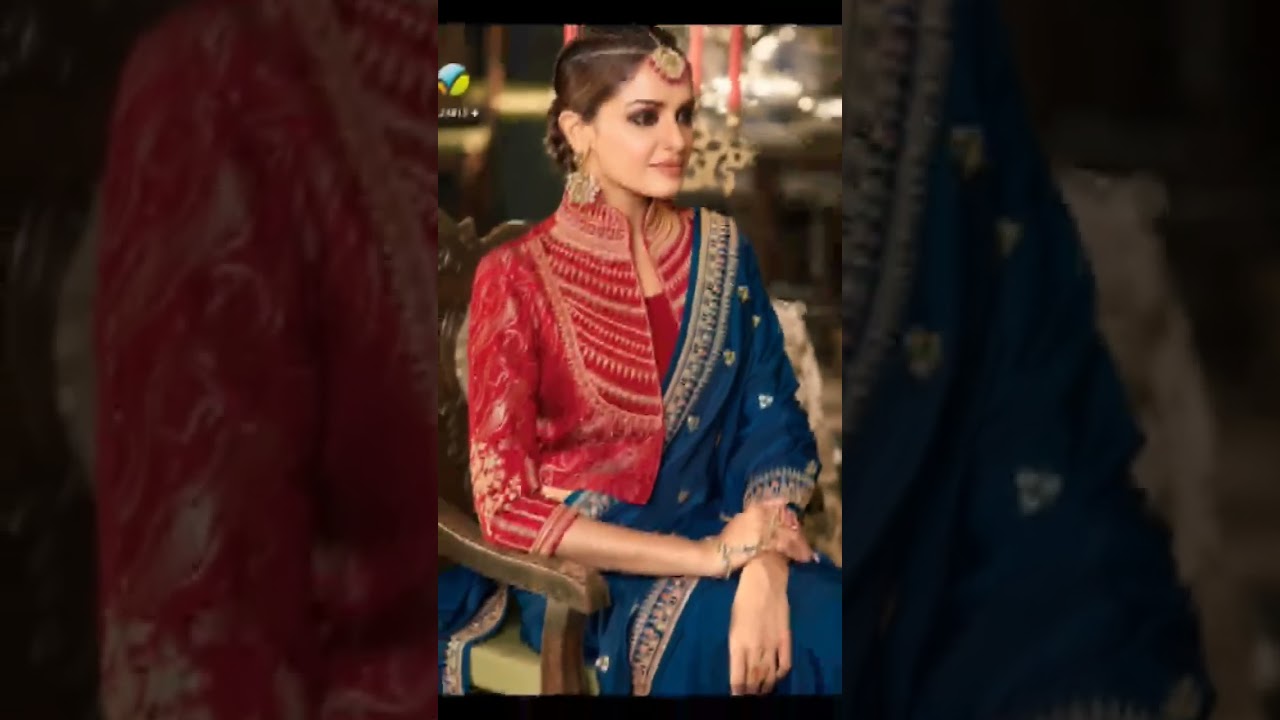 Heavy embroidery work blouse saree