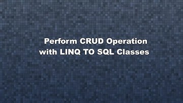 Complete CRUD Operation in Asp.Net C# with SQL Using Linq | Perform CRUD Operation using LINQ TO SQL