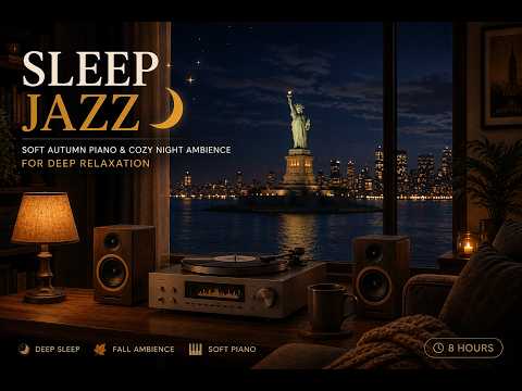 Sleep Jazz 🌙 Soft Autumn Piano & Cozy Night Ambience for Deep Relaxation