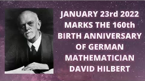 David Hilbert/German Mathamatician/160th Birth Anniversary/Mathematical Genius/Geometry Expert/maths