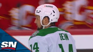 Stars' Roope Hintz and Jamie Benn Take Advantage of Flames Miscue to Connect for Short-Handed Goal