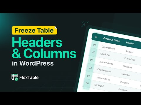 How to Freeze Table Headers & columns in WordPress