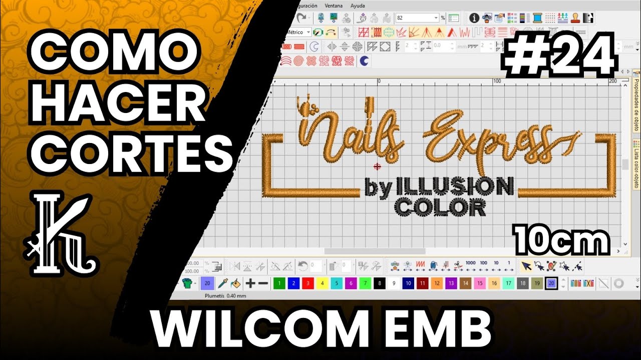 Como hacer cortes en Wilcom - CONECTORES #3 (amarres y nodos).