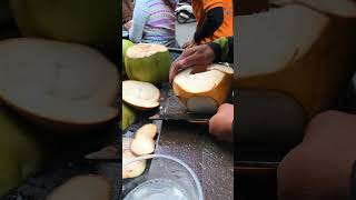 Fresh coconut cutting skill shorts streetfood viral coconut asmr