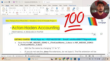 New Perspectives Word 365 | Module 2: End of Module Project 1 #Acton-HadenAccounting #wordmodule2end