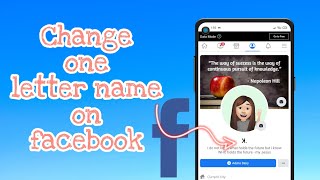 how to one letter name on facebook