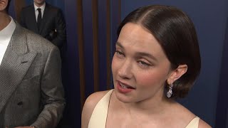 At Governors Awards red carpet, Cailee Spaeny recounts watching 'Saltburn' with family on Thanksgivi