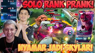 PRANK PLAYER SOLO RANK MENYAMAR JADI CLAUDE RRQ SKYLAR !!