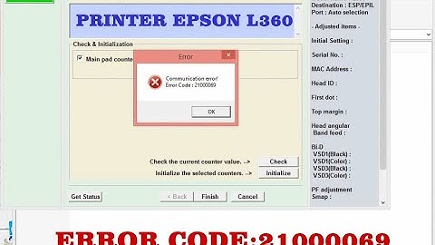 HOW TO FIX ERROR CODE : 21000069 EPSON L360/RESET PRINTER EPSON L360 & MEMBERSIHKAN TINTA PEMBUANGAN