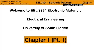 EEE 3394.901 Electronic Materials: Chapter 1 (Pt.1) Updated