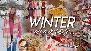 WINTER DIARIES | decorating for Valentine’s, closet decluttering, toddler activities, \u0026 antiquing 🕯️