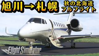 【コクピット】16分で行ける！旭川から札幌丘珠空港間で、秋らしい空を抜けるフライト！#旅 #飛行機 #空港 #北海道 #札幌 #札幌市 #旭川 #丘珠空港 #秋 #天気 #msfs