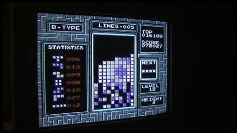 TETRIS NES NTSC B-type 12-3, complete 7 tetris