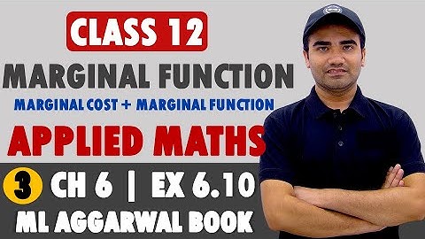 Class 12 Ex 6.10 Marginal Cost/Revenue Function |Class 12 Applied Maths | Application of Derivatives