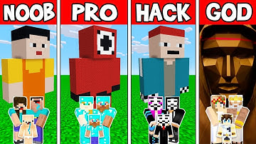 Minecraft: SQUID GAME STATUE HOUSE BUILD CHALLENGE NOOB vs PRO vs HACKER vs GOD in Minecraft