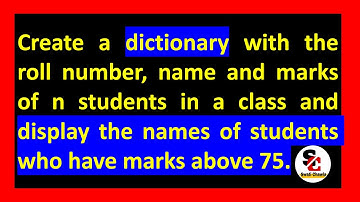 Program of Dictionary | CBSE Class 11 and 12 | Computer Science