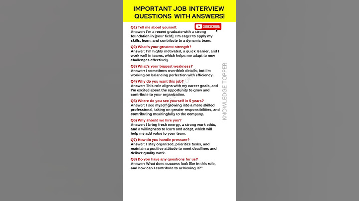 8 Most Important Job Interview Questions and Answers