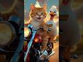 Biker  Cat  And  His Feathered Friend. #shorts #trending #viral