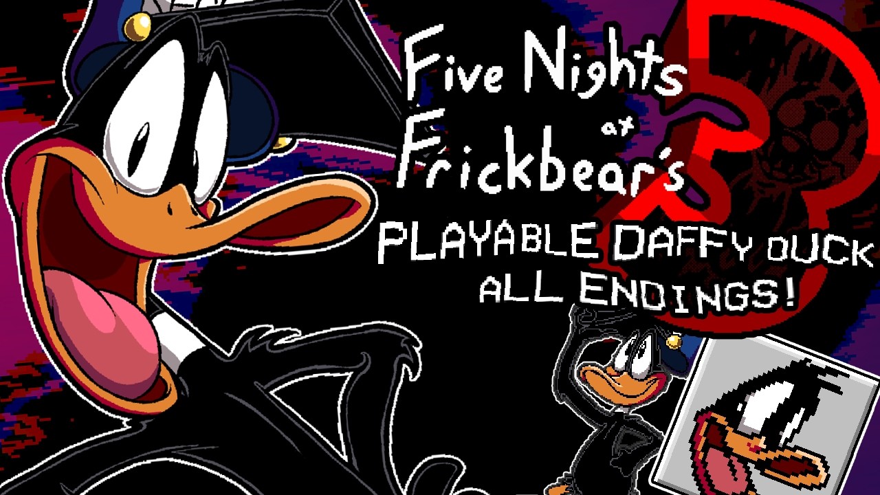 Playable Daffy Duck All Endings | Five Nights at Frickbear's 3 Mod