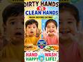 “Dirty Hands vs Clean Hands 🧼🍔#HandWash #KidsReel #KidsLearning