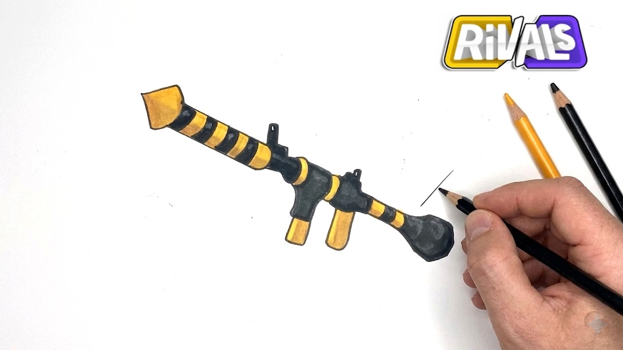 How to draw RPG Firework Launcher step by step in Roblox Rivals - YouTube