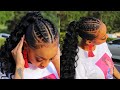 $6 Spicy SLEEK ponytail on short Natural 4c Hair + FAUX stitch braids! *Must Watch*