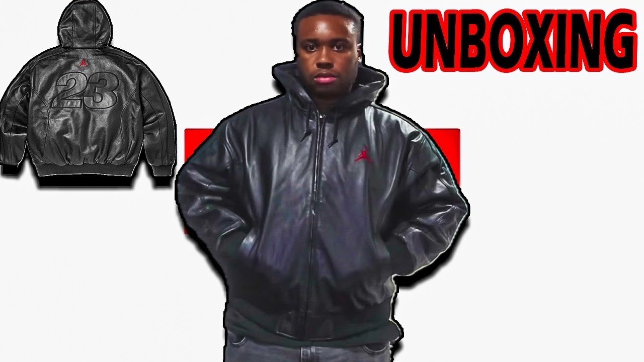 Supreme Jordan Hooded Leather Jacket 