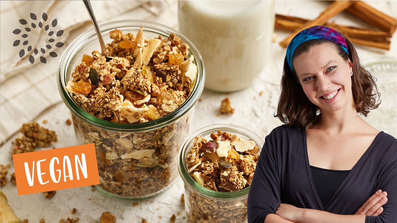 💚 GESUNDES GRANOLA MIT APFEL & ZIMT 💚 | Granola einfach selbermachen