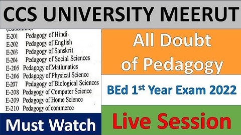 BEd 1st And 2nd Year Exam 2022 CCSU And MSDU University #ccsu #msdu
