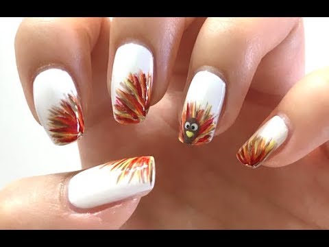 Brush Stroke Turkey Nail Art Thanksgiving Youtube