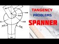 Spanner 2  tangency in  technical drawing  engineering drawing