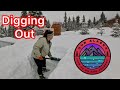 Digging out there is so much snow  clearing snow from our alaska homestead