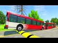 TRUCKS, LONG BUS And CARS Vs MASSIVE SPEED BUMPS - BeamNG.Drive