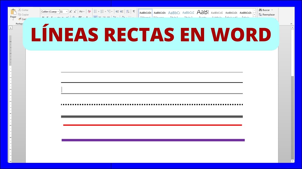 Hacer Lineas En Word Cómo hacer Líneas Horizontales o Líneas Rectas en WORD - YouTube