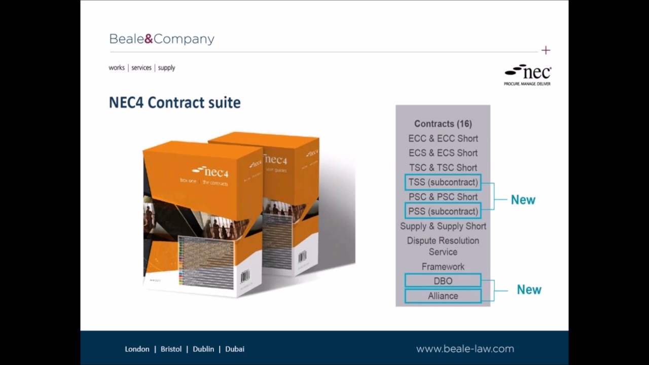 Construction Law Update for Consultants: The NEC4 Suite of Contracts ...