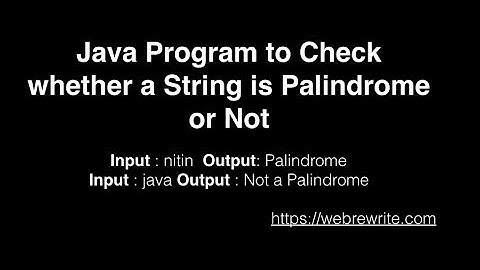 Java Program to Check String is a Palindrome or Not
