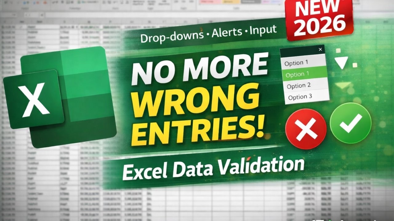 Excel Data Validation Tutorial | Lists, Error Alerts & Prevent Wrong ...