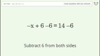 Solve 14=2 4-x: Linear Equation Video Solution | Tiger Algebra