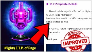 CTP of RAGE Buffed AGAIN! REFORGE FOR GODLY DAMAGE ????????? OR???? 🤯🤯 Marvel Future Fight