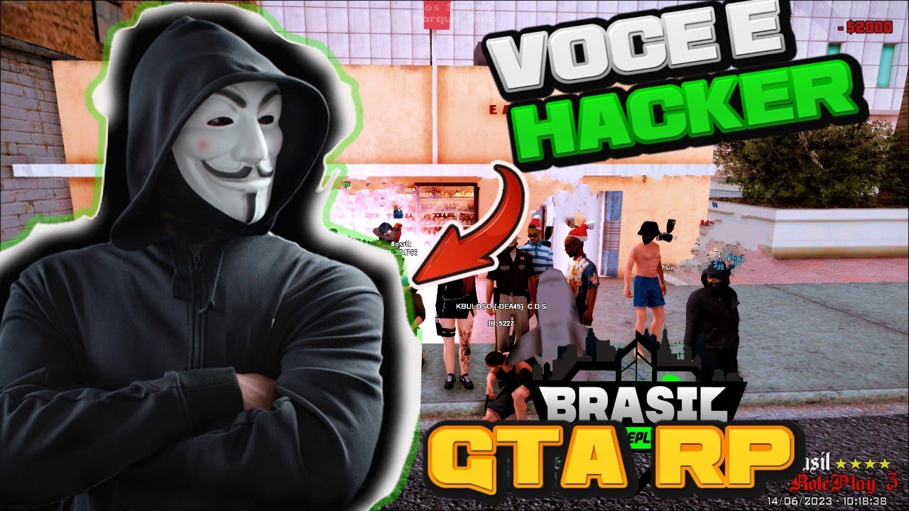 FINGINDO ser HACKER NO BRASIL ROLEPLAY - GTA RP SAMP MOBILE 