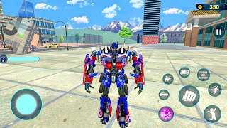 Optimus Prime Jet Car Bike Transformation Robot Game New Battle City WOW😮 - Android Gameplay