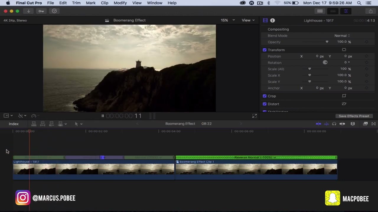 SUPER SMOOTH DRONE BOOMERANG EFFECT   FINAL CUT PRO X