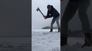 Scandinavian winter wonderland 🧊🪓 #ice #arctic #shorts #survival