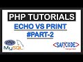 PHP Tutorials - Echo and Print Function in PHP Hindi/Urdu Part 2
