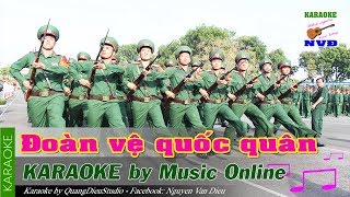 Video thumbnail of "Đoàn vệ quốc quân karake tone nam A#m  - nhạc cách mạng | NVD"