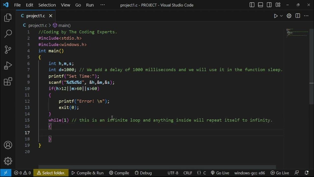 How to Create a Digital Clock Using C Language | Mini Projects for ...