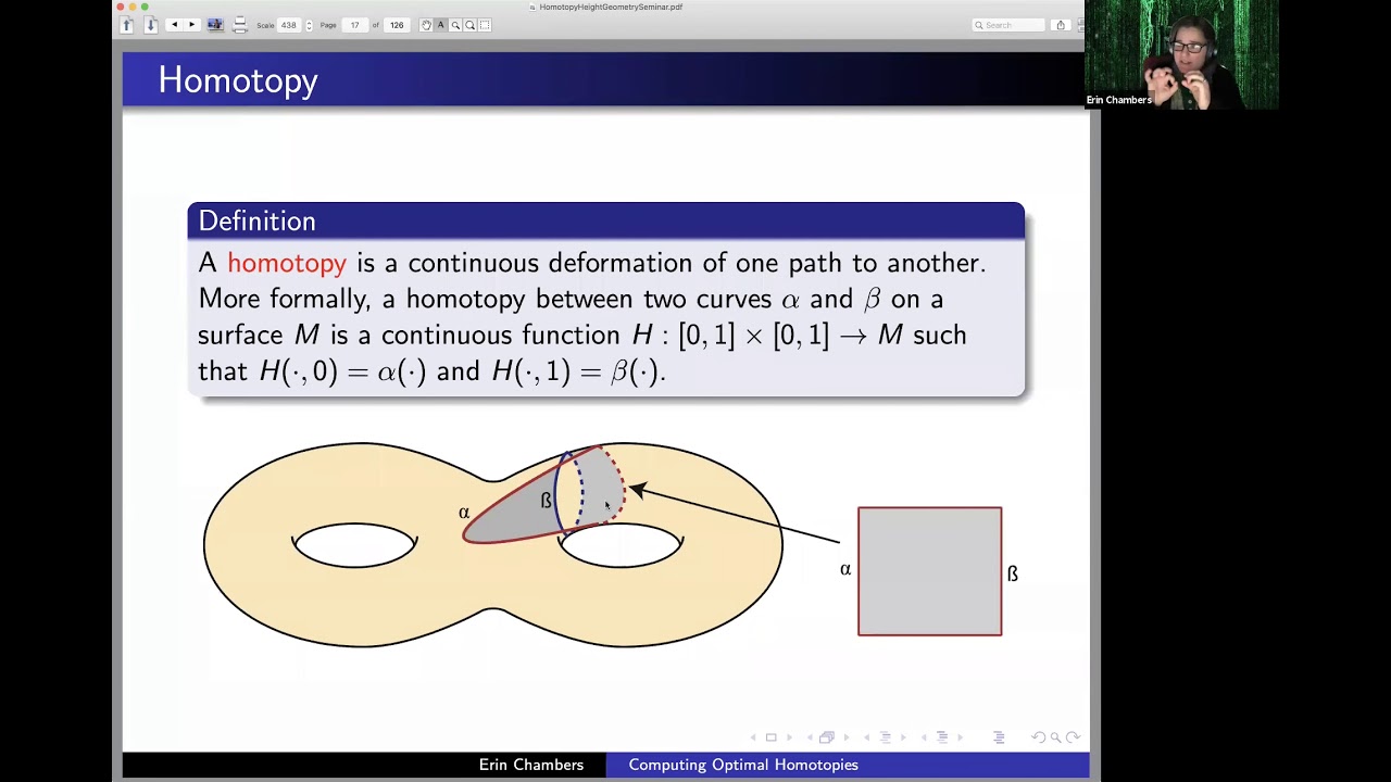 Erin Wolf Chambers: Computing optimal homotopies