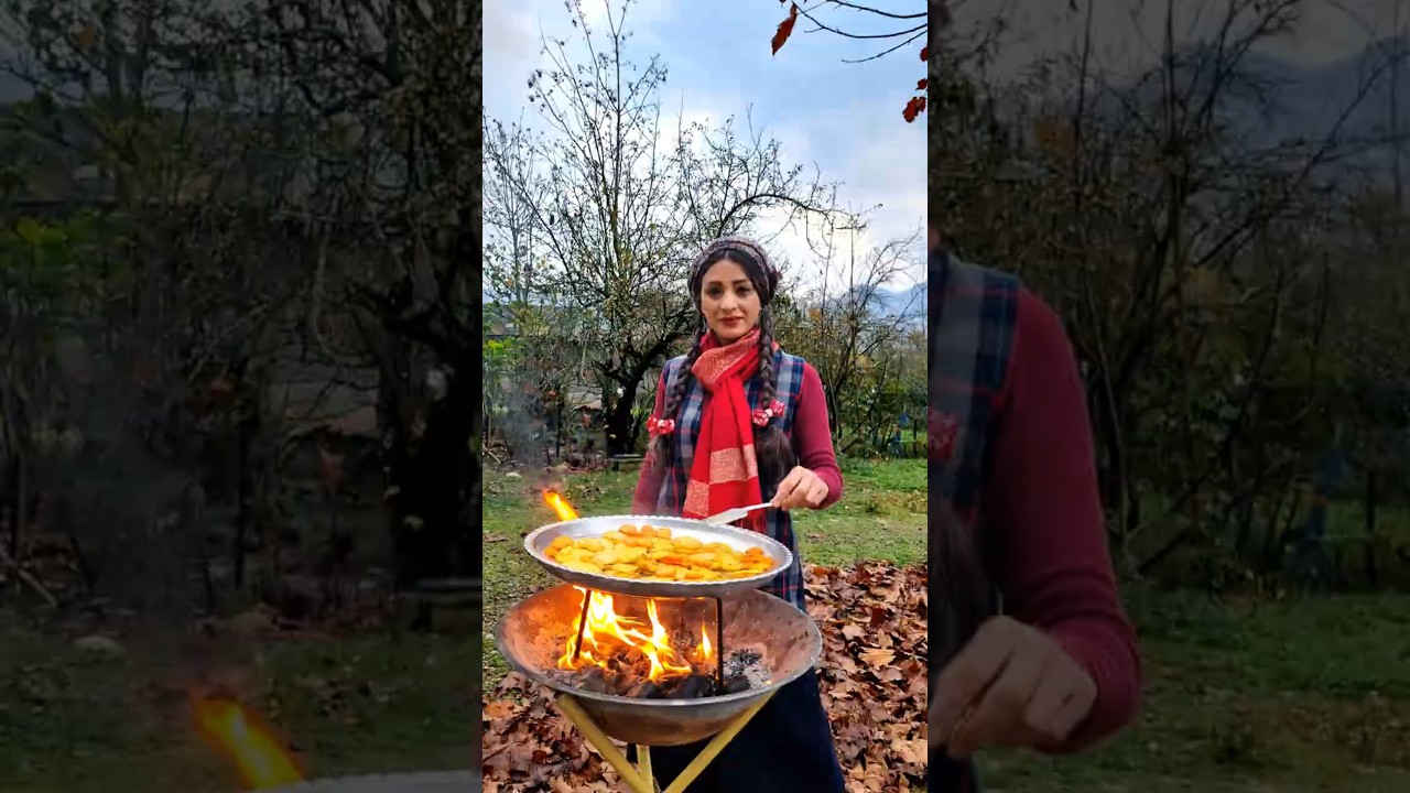 Sizzling Butter Potatoes and Carrots in a Peaceful Garden Kitchen