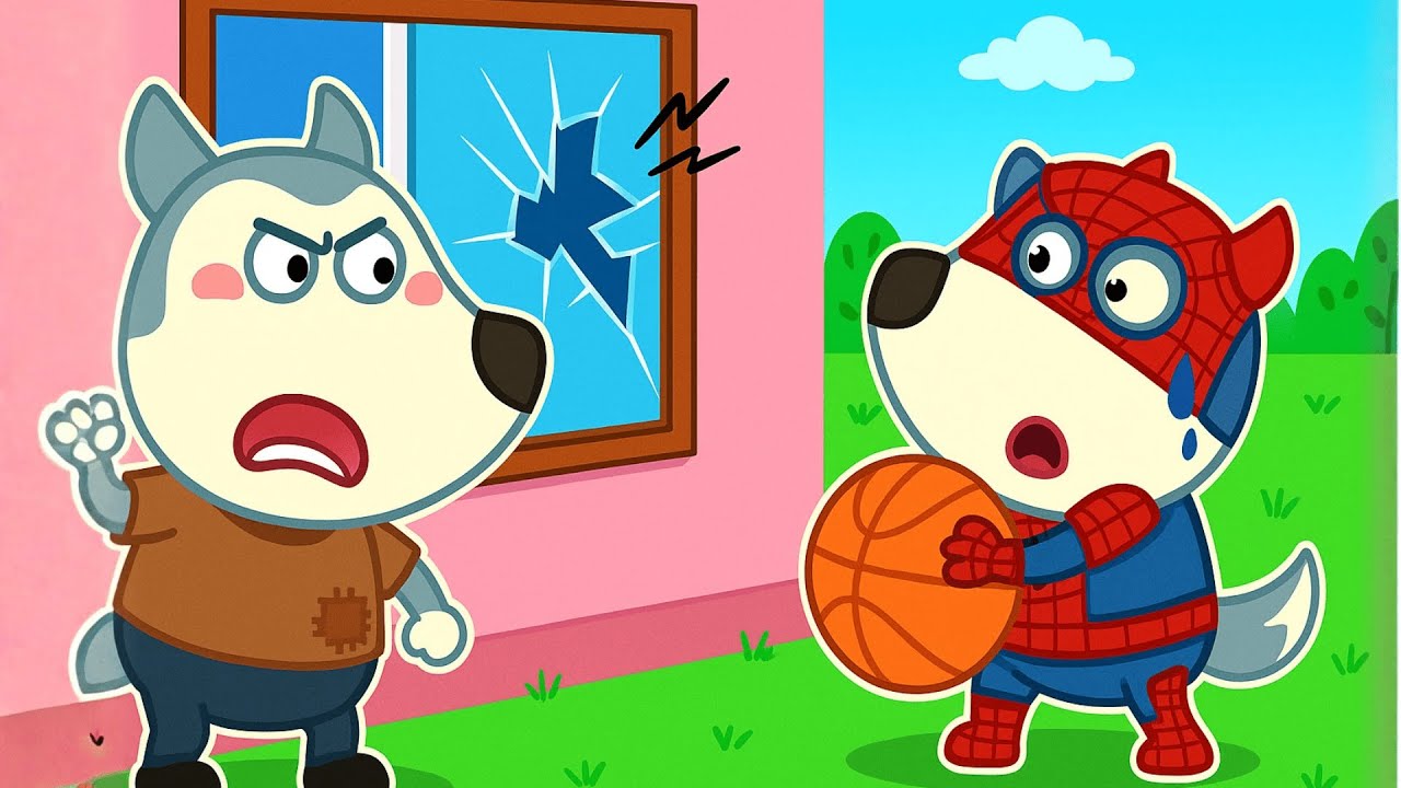 Uh Oh! Lycan Breaks the Window & Learns a Lesson 🏀💥 Funny Kids Story